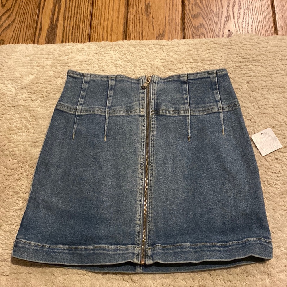 Front zip denim skirt pacsun